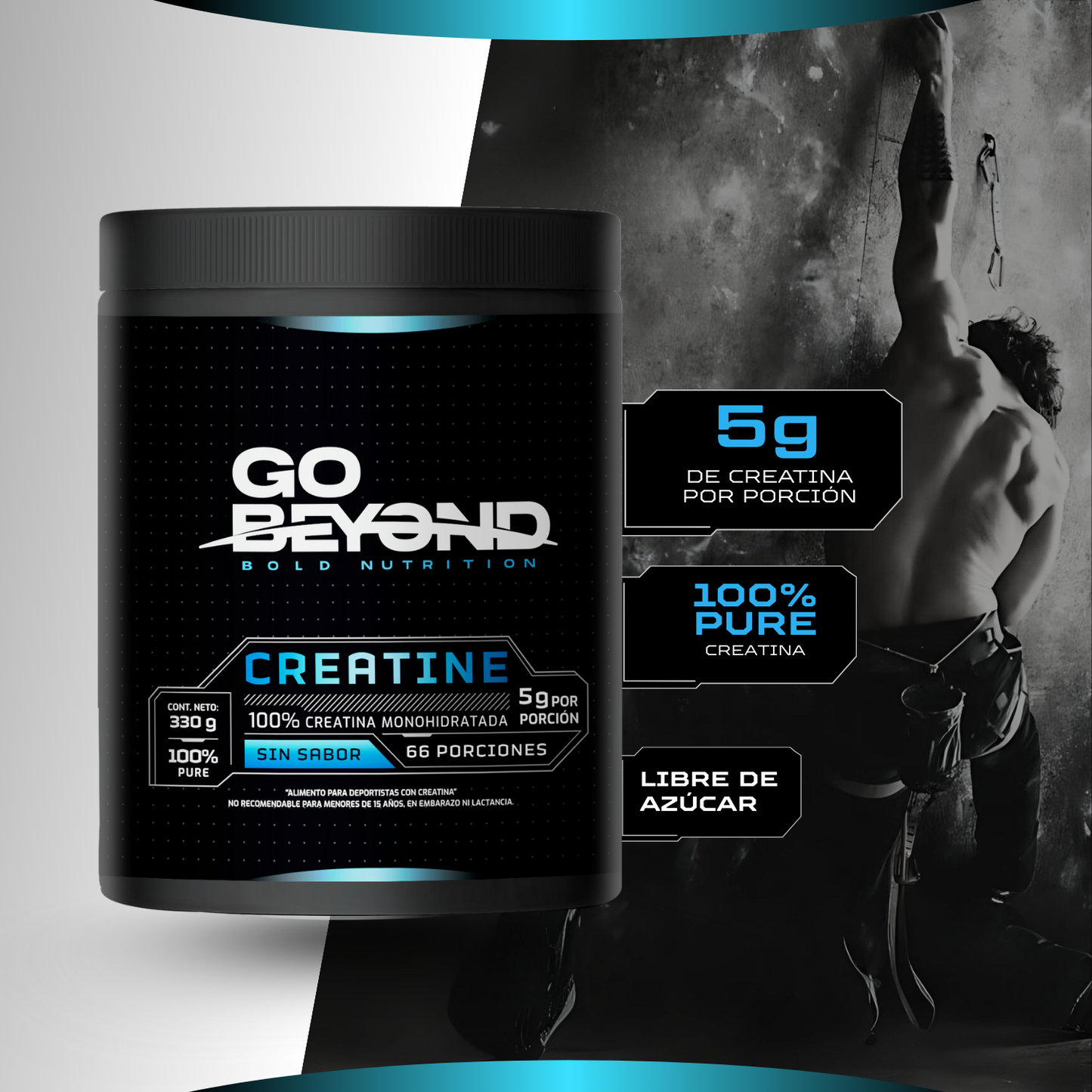 Creatina Monohidratada 100% Pura 300 g Go Beyond