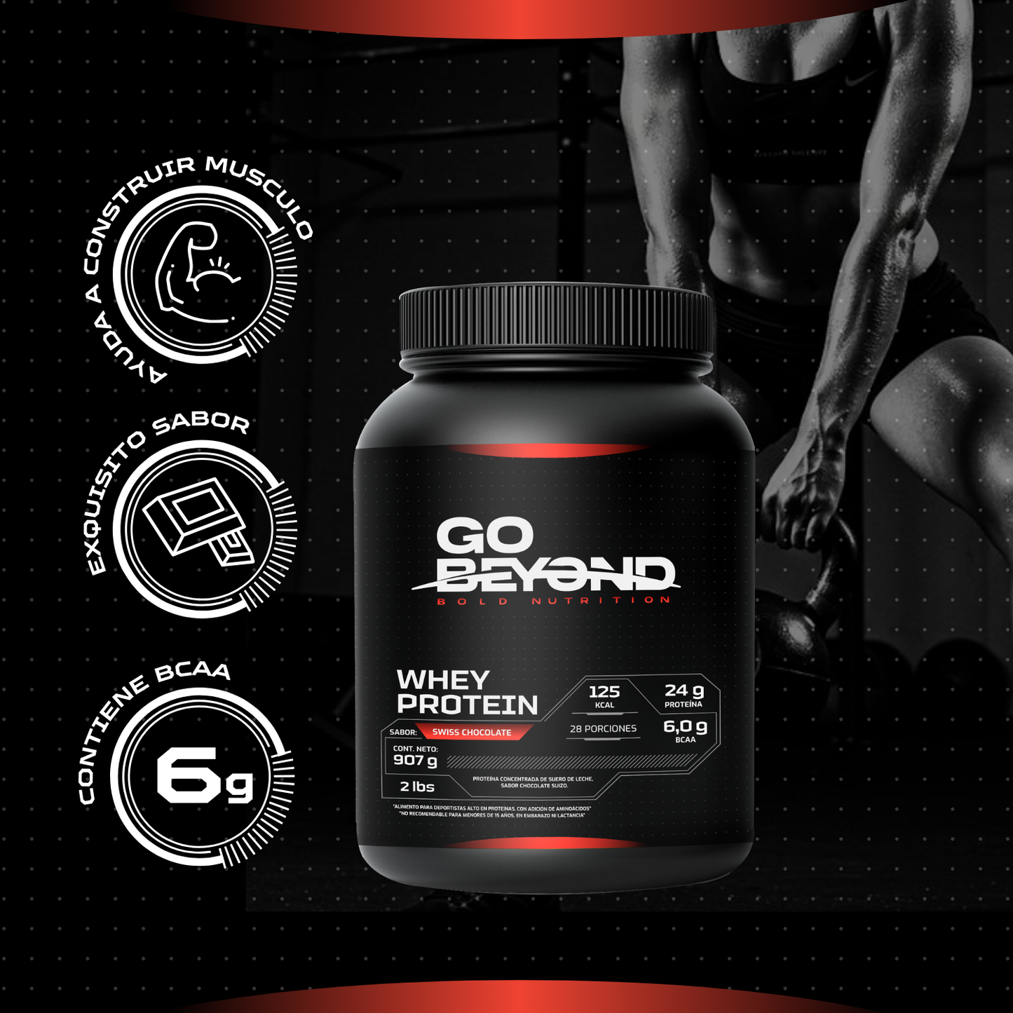 Whey Protein 907 g Sabor Swiss Chocolate | Go Beyond