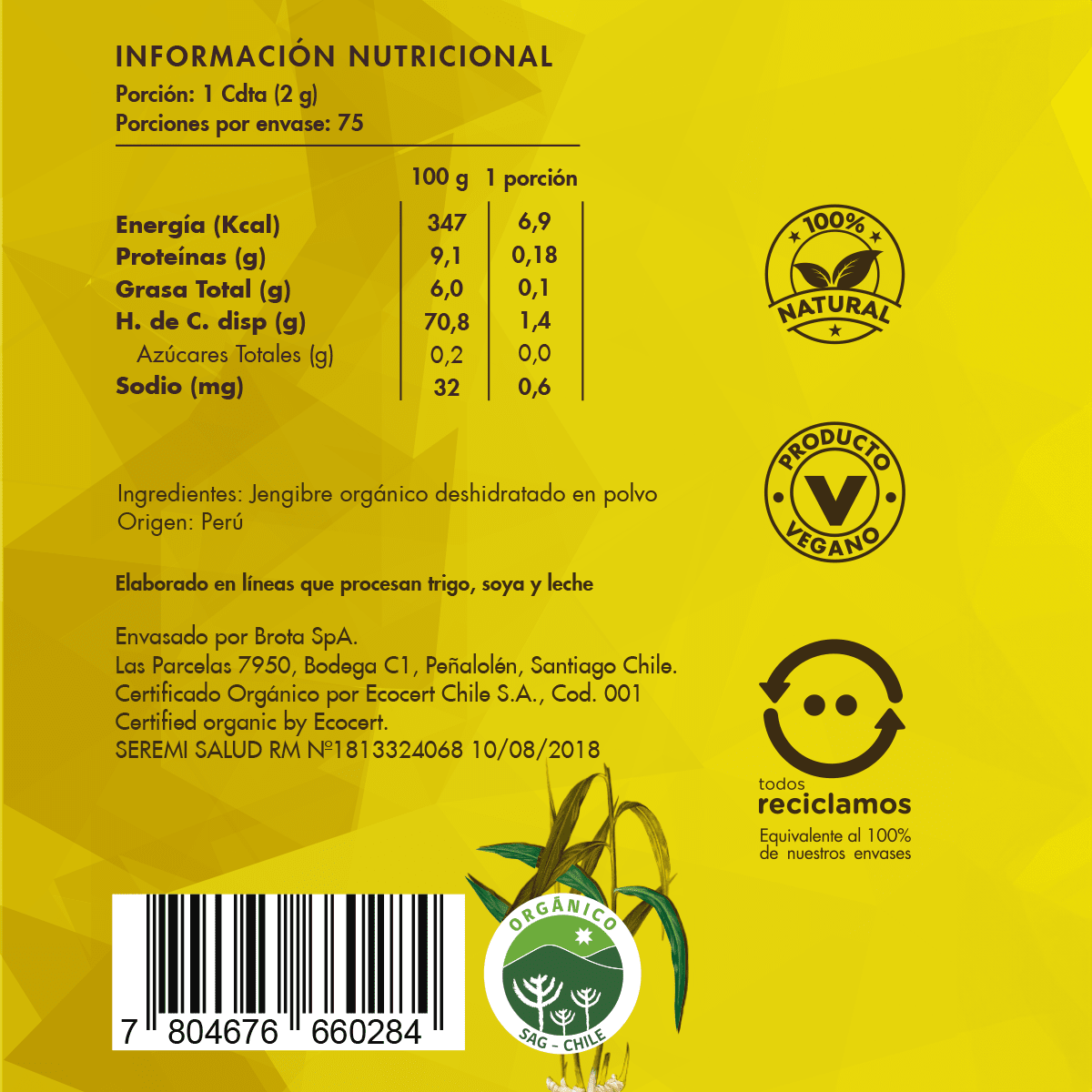 Pack Cúrcuma orgánica 220g + Jengibre orgánico 150g