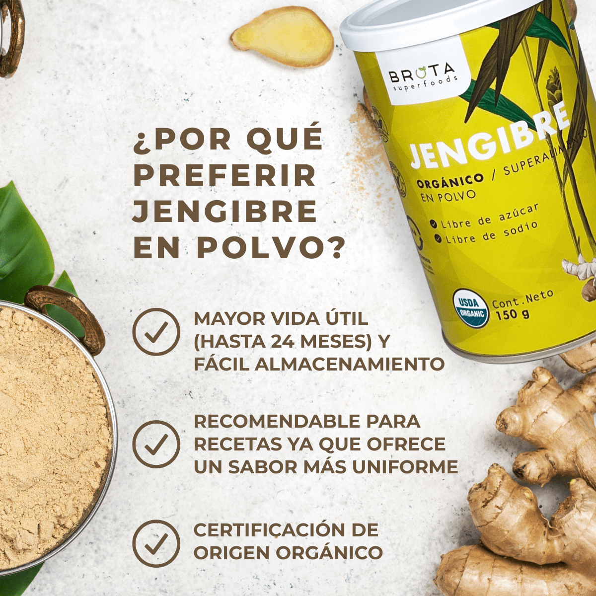 Pack Cúrcuma orgánica 220g + Jengibre orgánico 150g