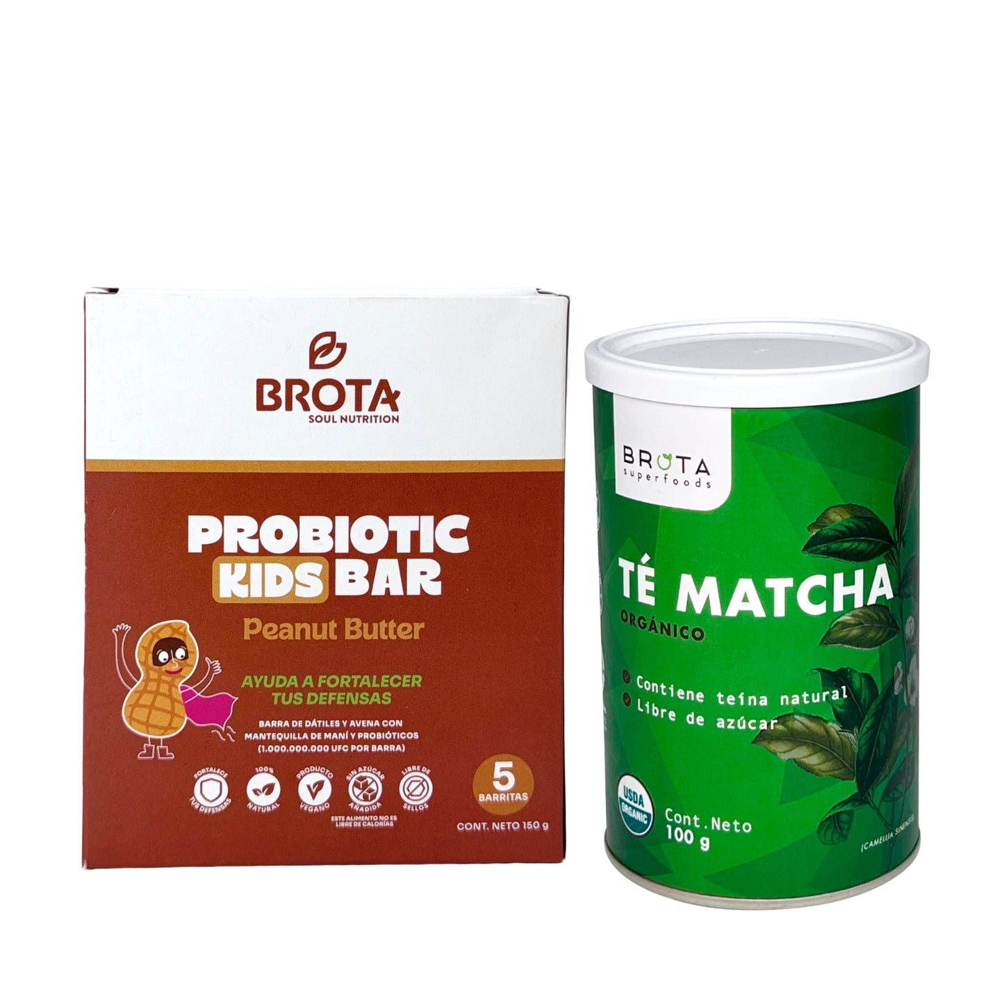 Regalo: 1 caja Probiotic Kids Bar Peanut Butter + 1 té matcha orgánico