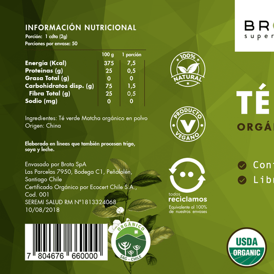 Té Matcha Detox orgánico 100 g