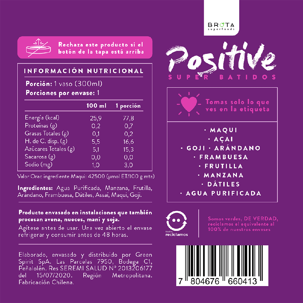 6+6 Pack Positive SuperBatido Detox + Antiox 300 ml