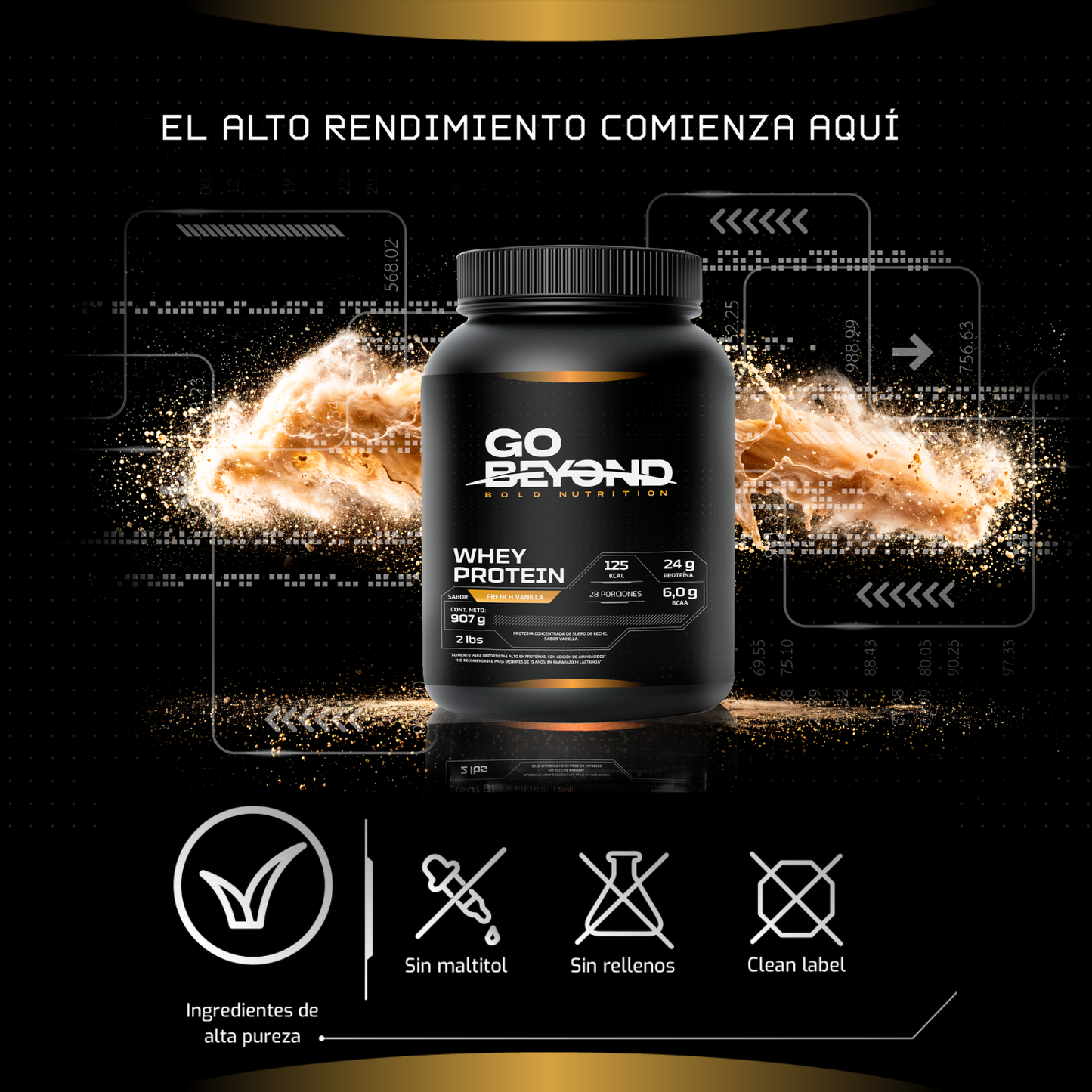 Whey Protein 907 g Sabor French Vanilla | Go Beyond