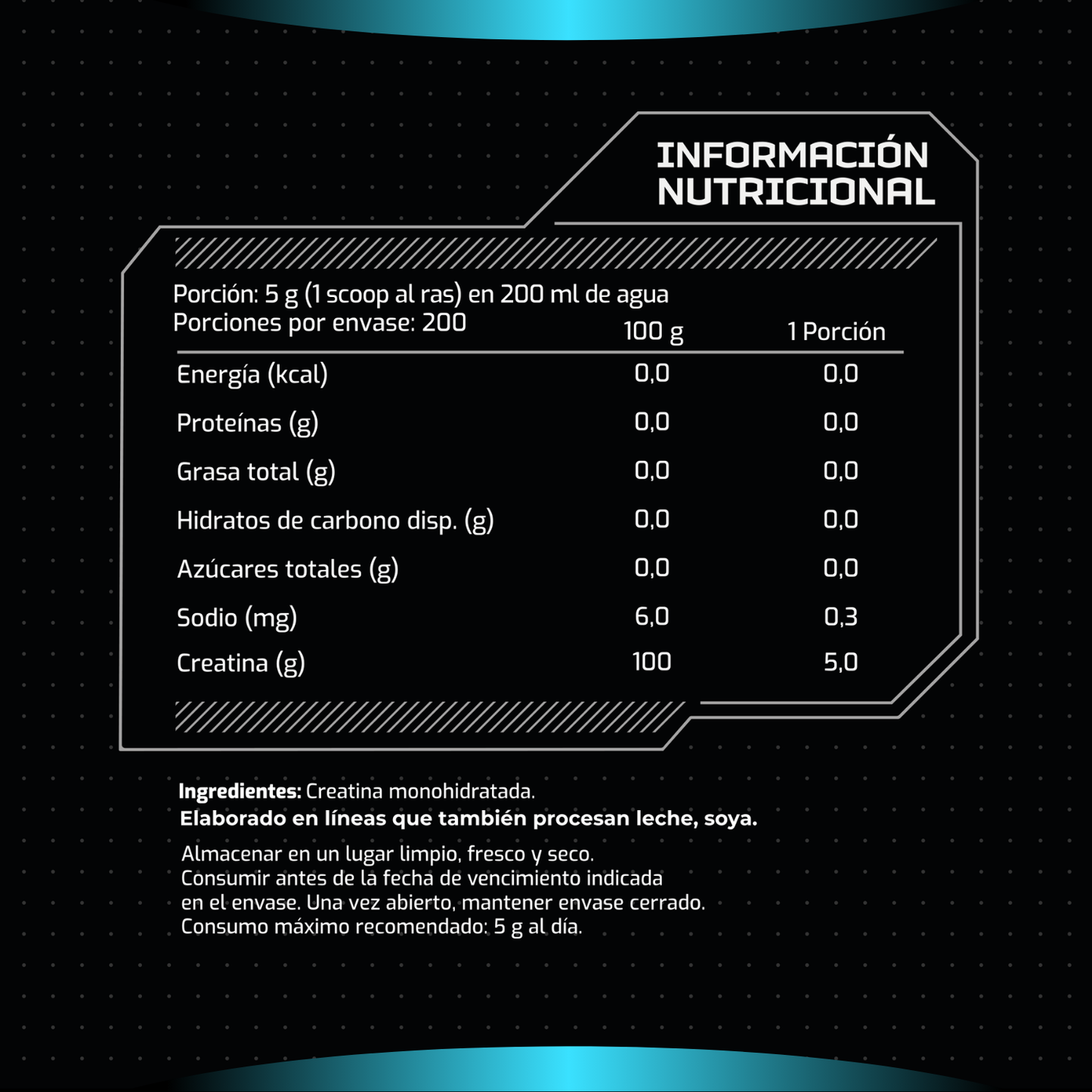 Creatina Monohidratada 1 Kg Sin Sabor – Go Beyond | 200 Servicios (5g Por Porción)