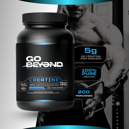 Creatina Monohidratada 1 Kg Sin Sabor – Go Beyond | 200 Servicios (5g Por Porción)
