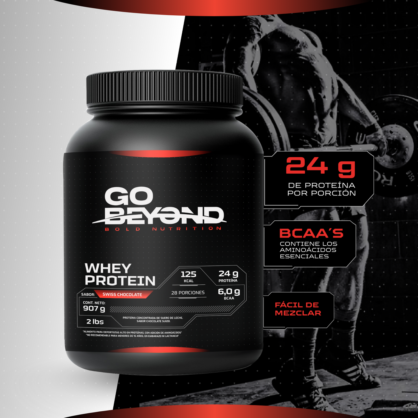 Whey Protein 907 g Sabor Swiss Chocolate | Go Beyond