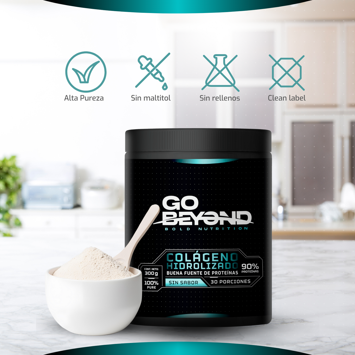 Colágeno Hidrolizado Puro 300g | Sin Sabor Go Beyond