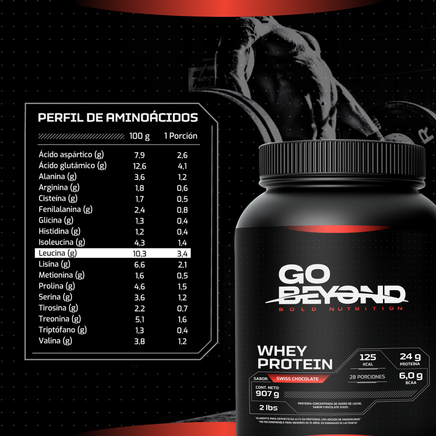 Whey Protein 907 g Sabor Swiss Chocolate | Go Beyond