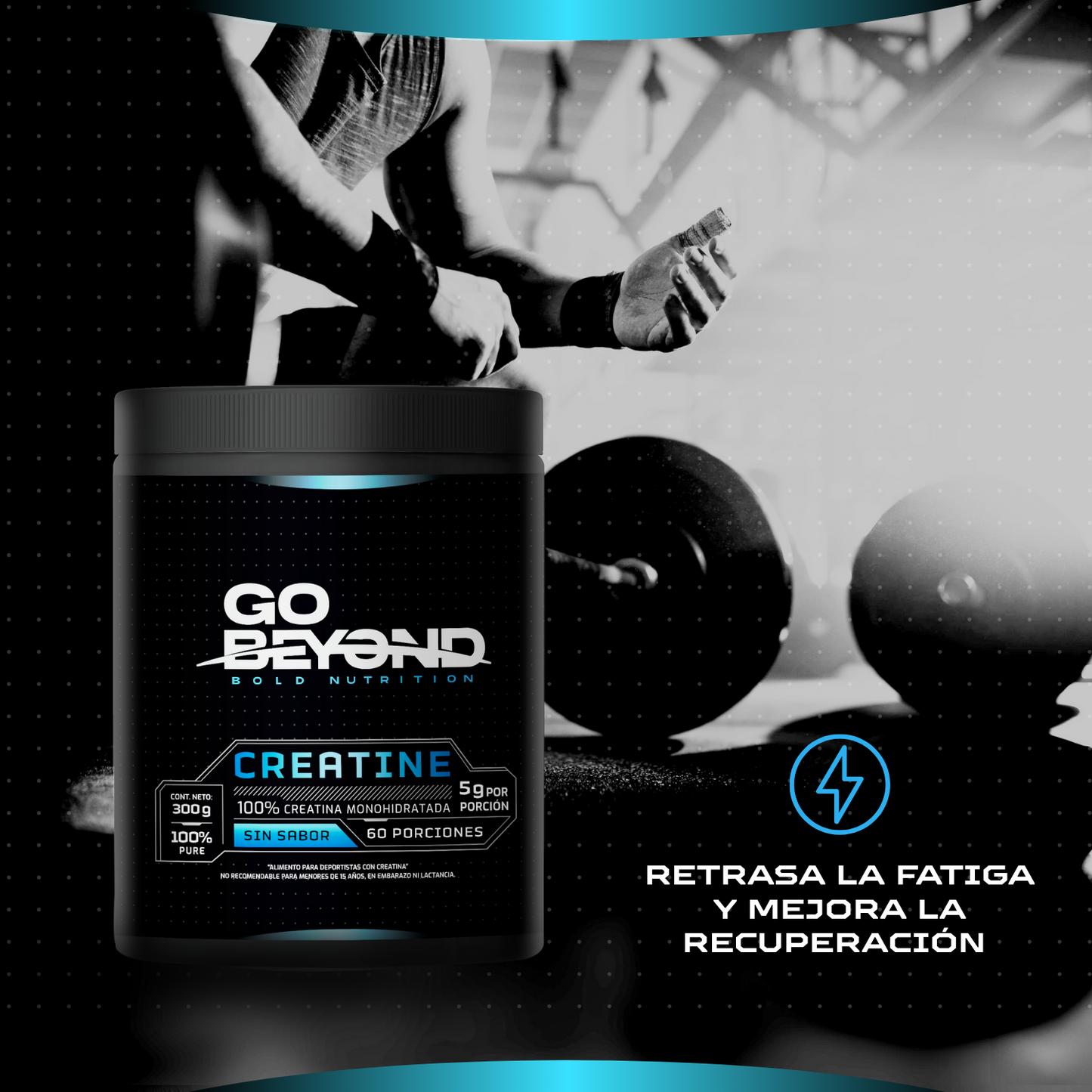 Creatina Monohidratada 100% Pura 300 g Go Beyond