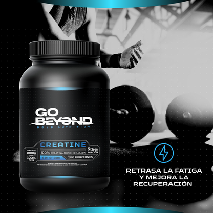 Creatina Monohidratada 1 Kg Sin Sabor – Go Beyond | 200 Servicios (5g Por Porción)