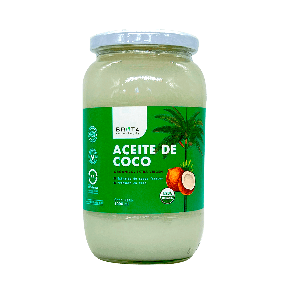 Aceite de Coco Orgánico Extra Virgen 1 lt
