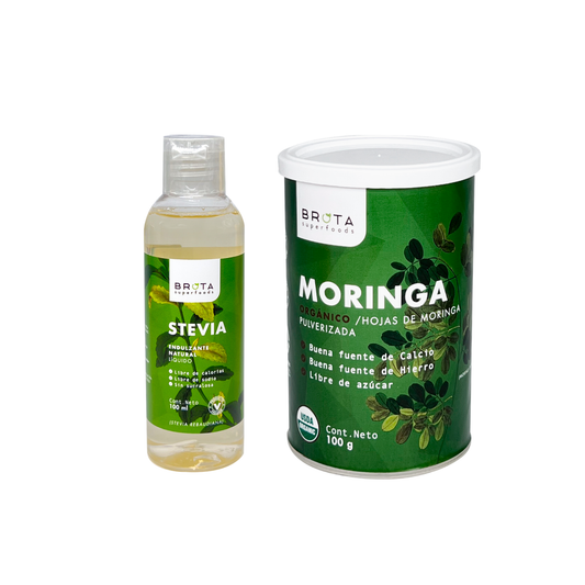 Pack Stevia Líquida Pura 100 mL + Moringa Orgánica 100 g