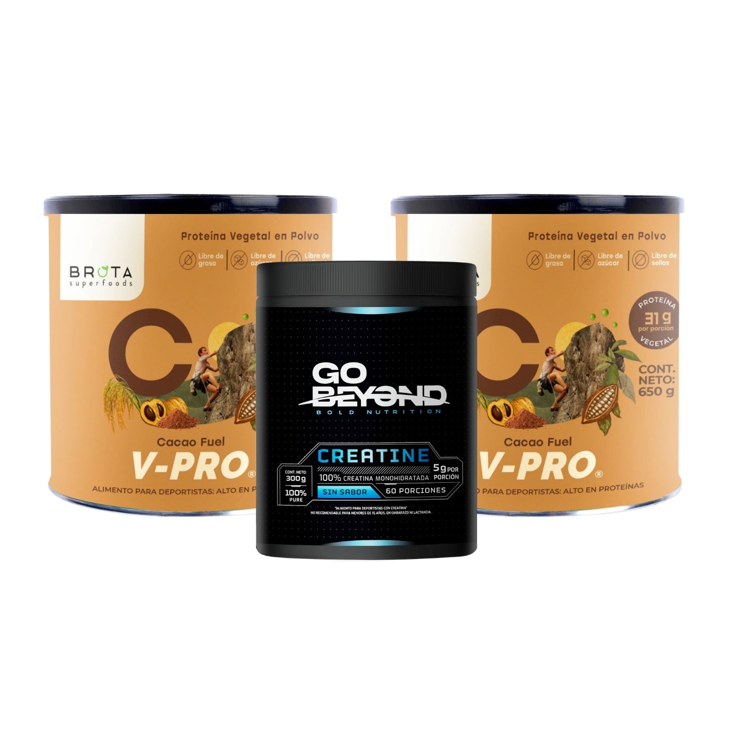 Pack 2x V-Pro Cacao Fuel + Creatina 300g