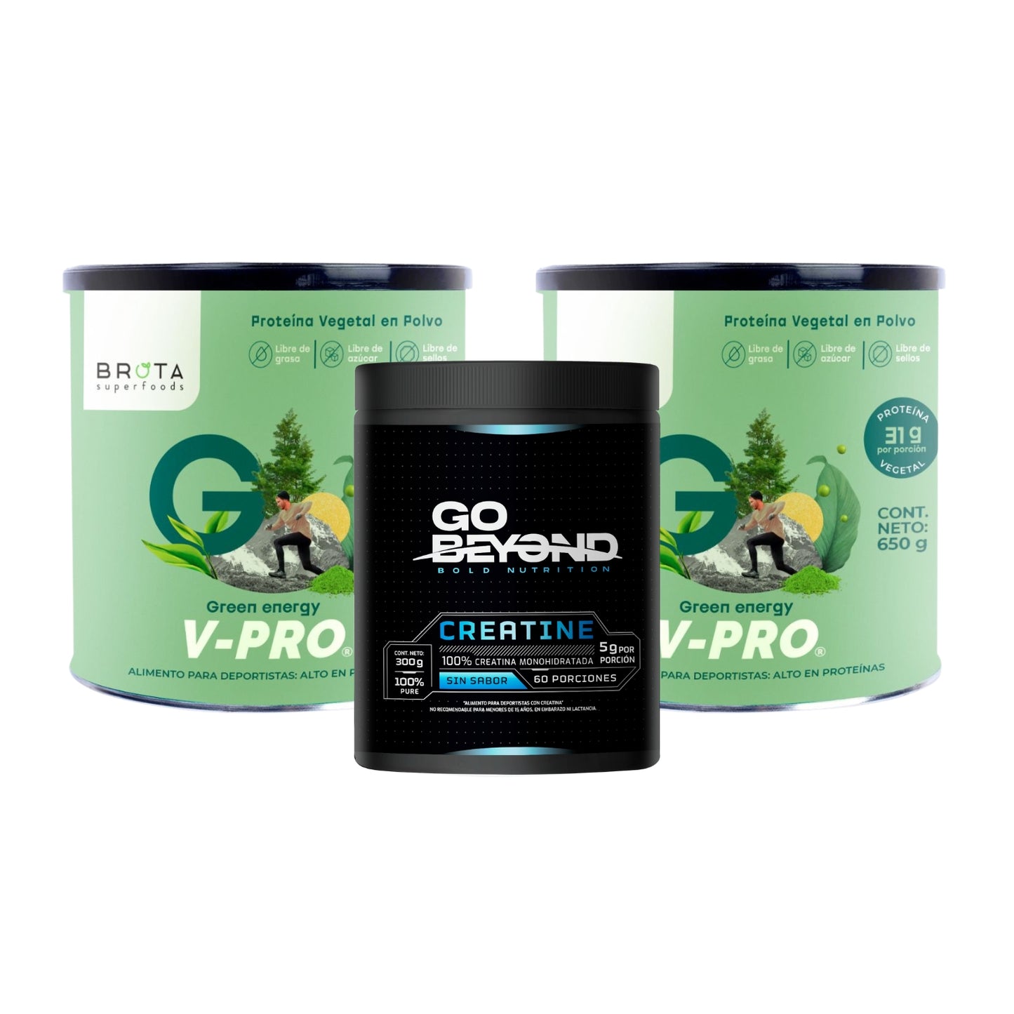 Pack 2x V-Pro Green Energy + Creatina 300g