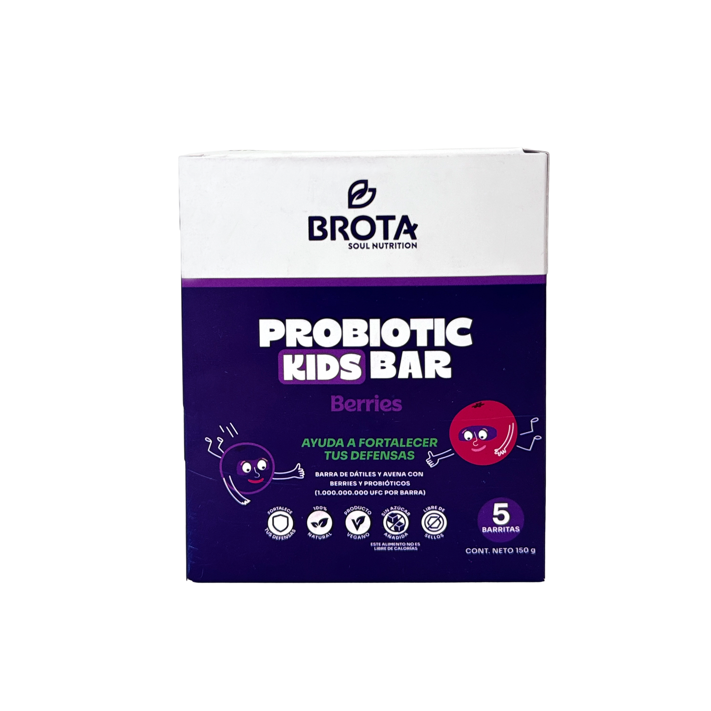 Caja 5 Barritas con Probióticos Probiotic Kids Bar sabor Berries