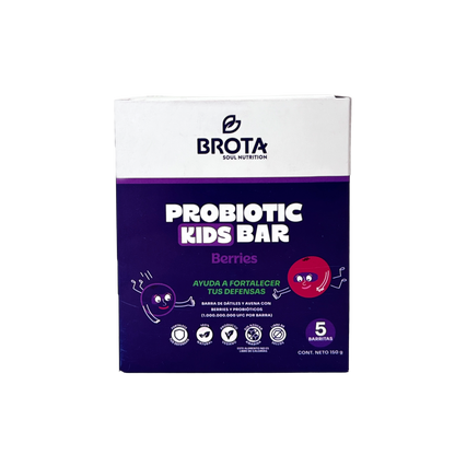 Caja 5 Barritas con Probióticos Probiotic Kids Bar sabor Berries
