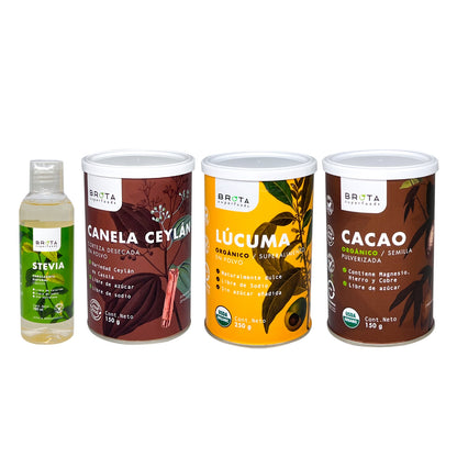 Pack Repostería Saludable  Lúcuma + Stevia + Cacao + Canela