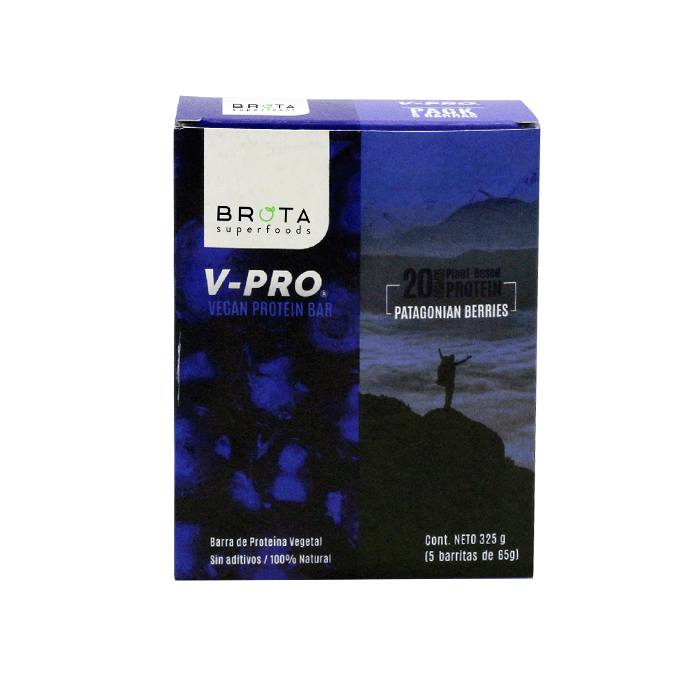 Box of 5 V-PRO Patagonian Berries bars 325g