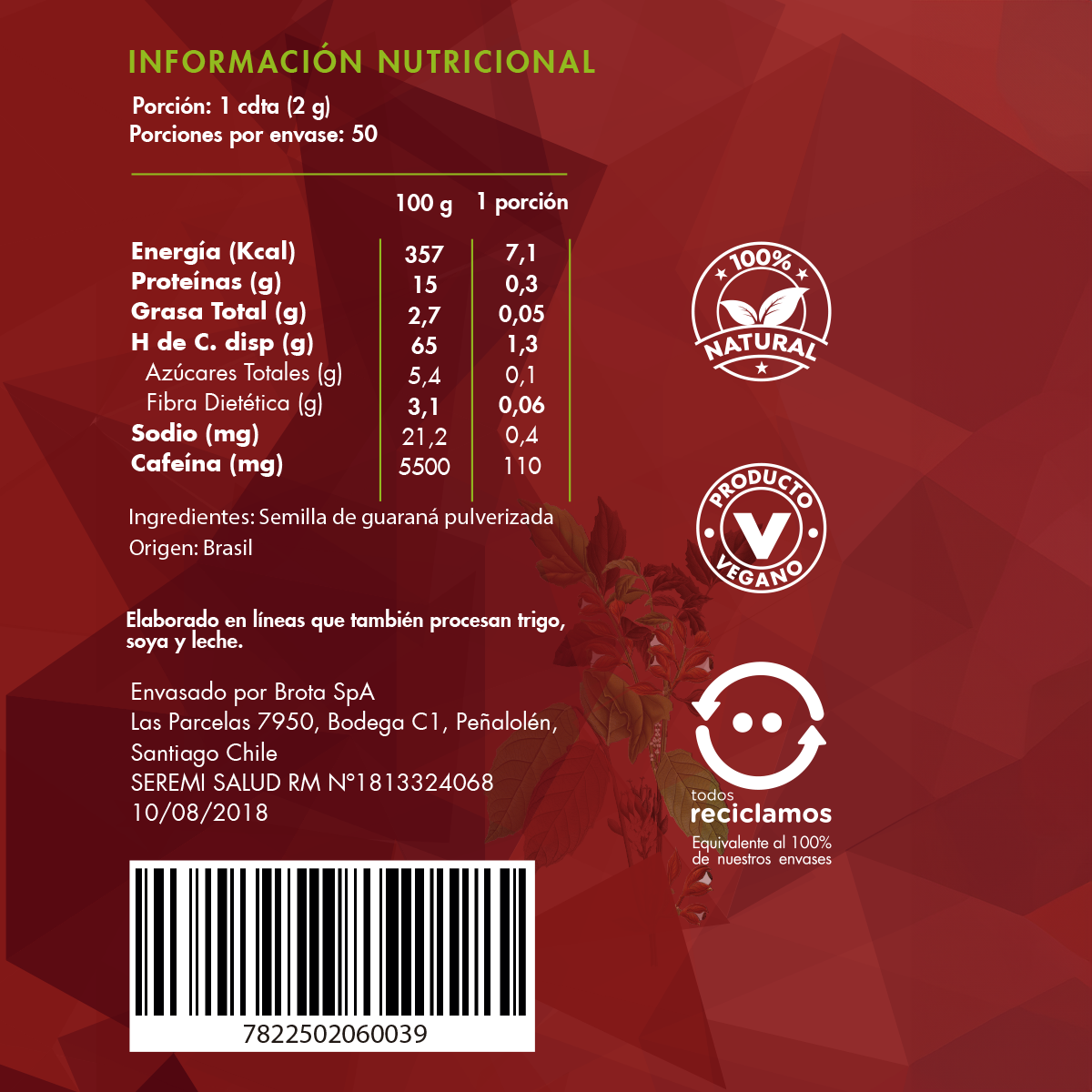 Pack Energía Natural: Té Matcha + Guaraná + Ginseng Brota