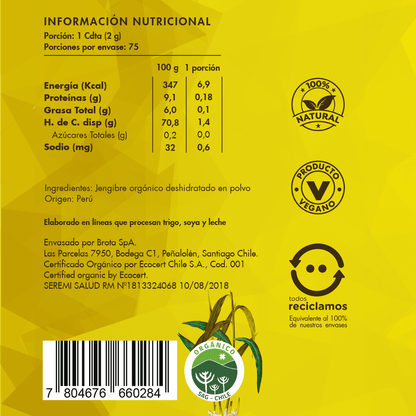 Pack Cúrcuma orgánica 220g + Jengibre orgánico 150g