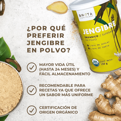 Pack Cúrcuma orgánica 220g + Jengibre orgánico 150g