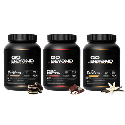 Pack 3 Whey Protein 907 g Sabores: Swiss Chocolate - Cookies & Cream - French Vanilla