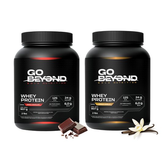 Pack 2 Whey Protein 907 g Sabores: Swiss Chocolate - French Vanilla