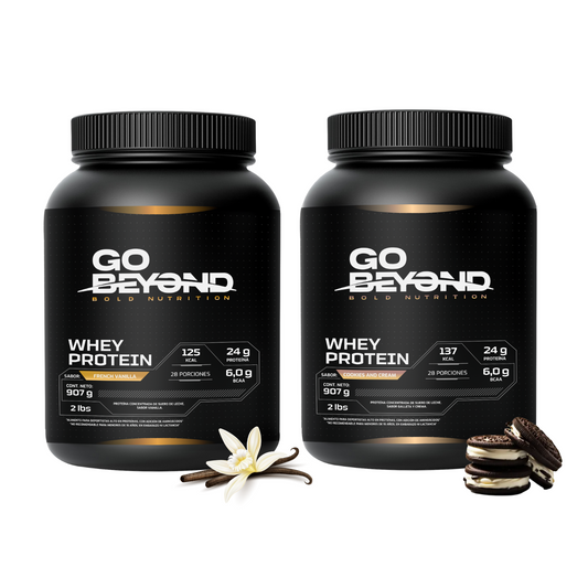 Pack 2 Whey Protein 907 g Sabores: French Vanilla - Cookies & Cream
