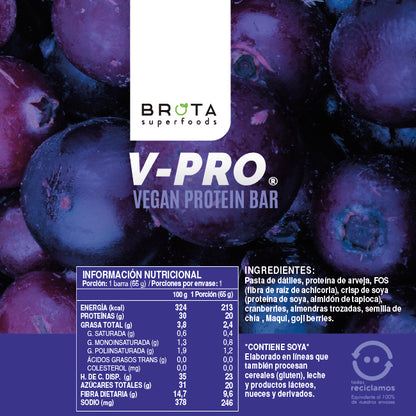 Box of 12 Patagonian Berries vegan protein bars 65 g Brota