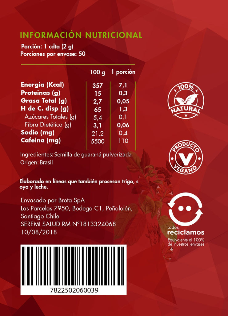 Guaraná en Polvo Energy 100 g