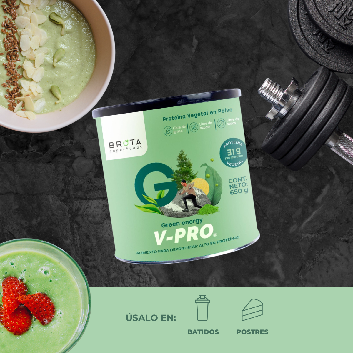 Pack 2 V-PRO 650 g Green Energy