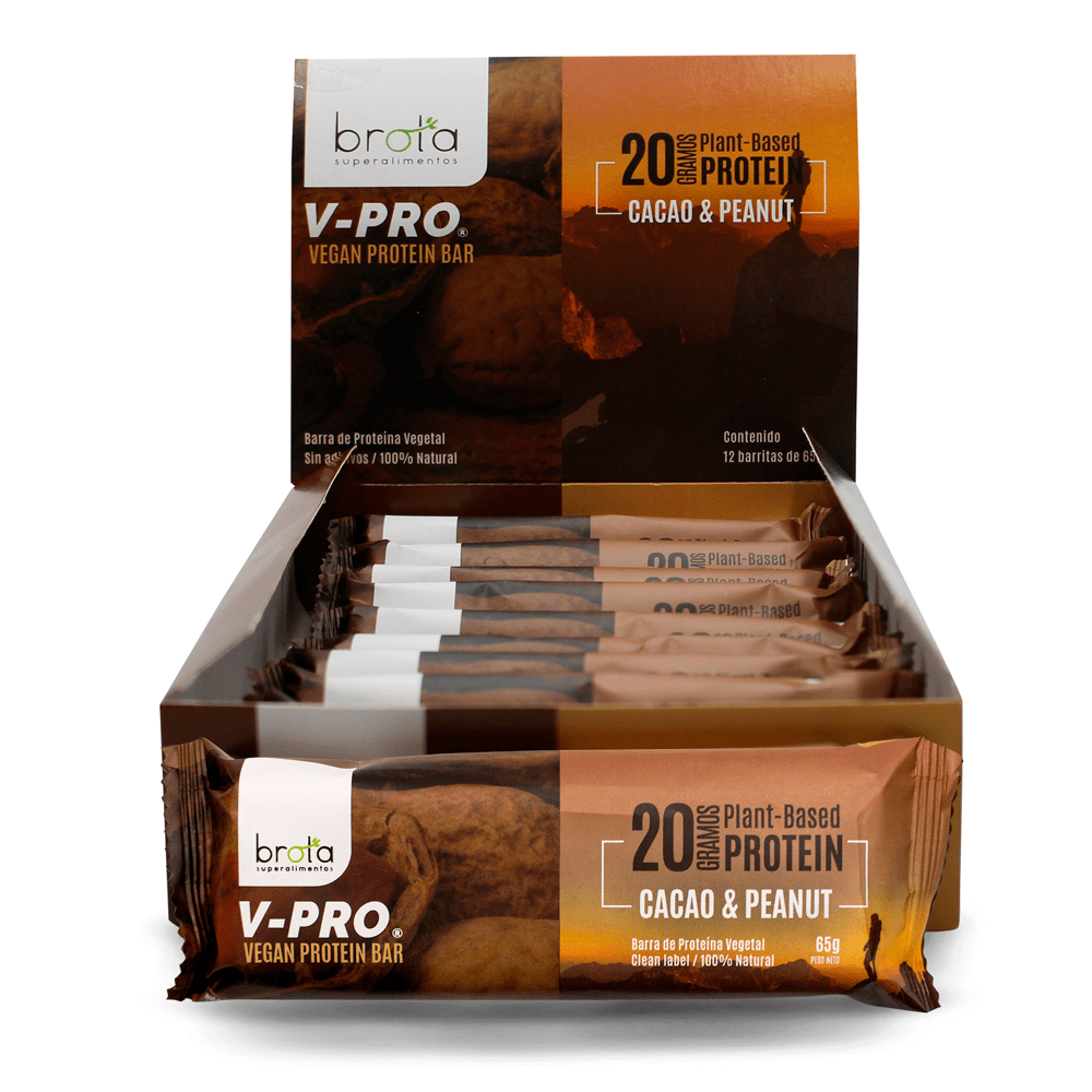 Caja 12 barritas de proteína veganas Cacao & Peanut 65 g Brota