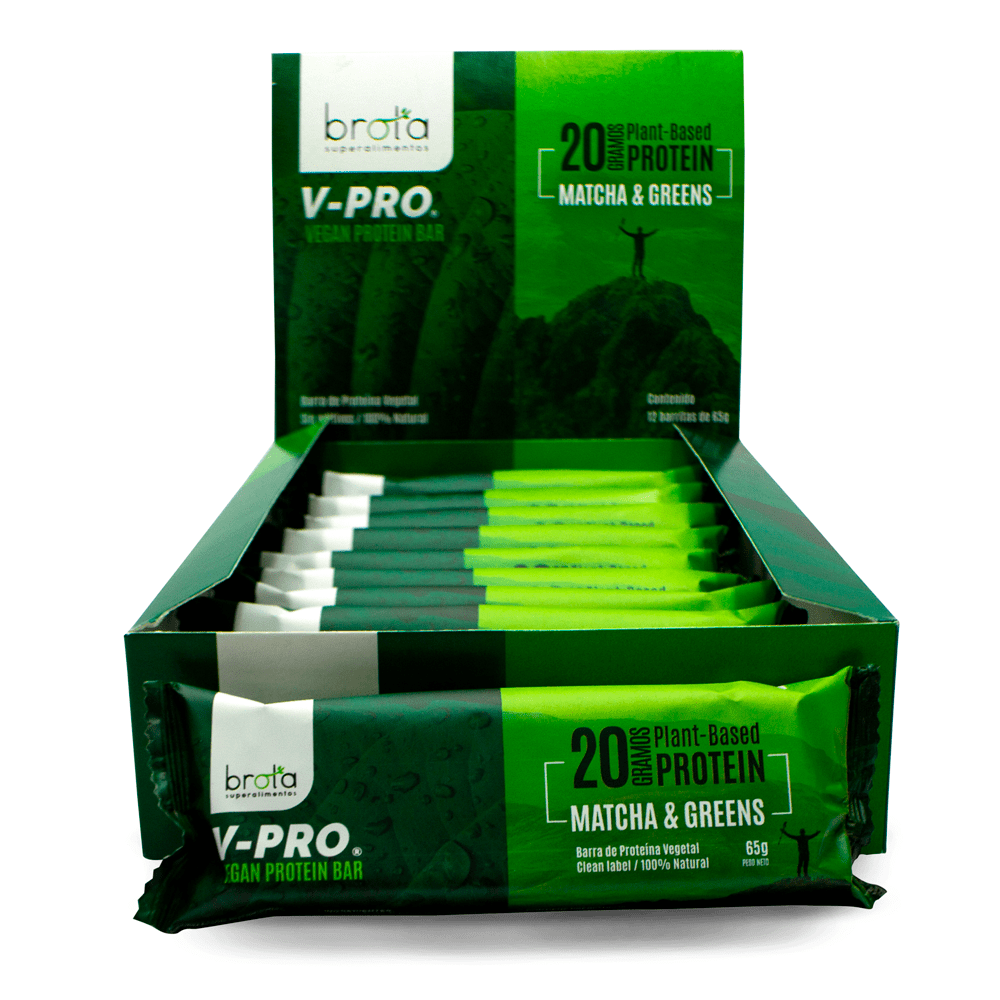 Caja 12 barritas de proteína veganas Matcha & Greens 65 g Brota