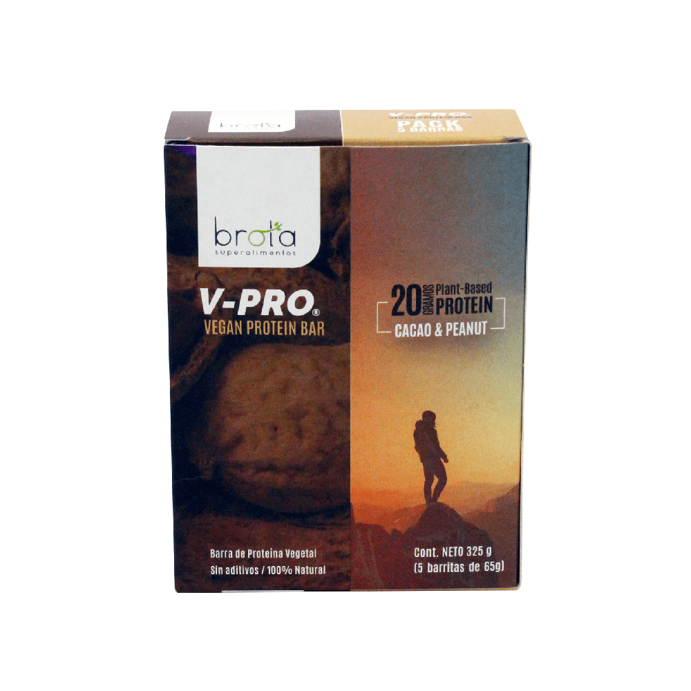 Caja 5 barritas V-PRO Cacao & Peanut 325g