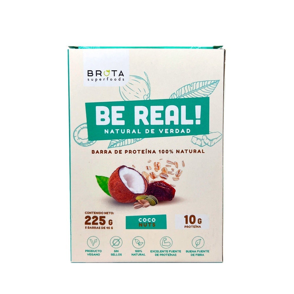 Caja Barritas Be Real Coco Nuts 5 Unidades 225g