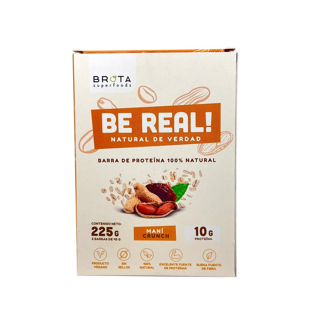 Caja Barritas Be Real Maní Crunch 5 Unidades 225g