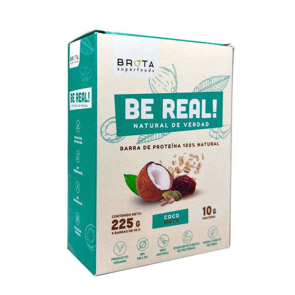 Caja Barritas Be Real Coco Nuts 5 Unidades 225g