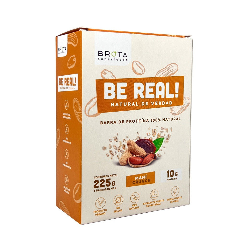 Caja Barritas Be Real Maní Crunch 5 Unidades 225g