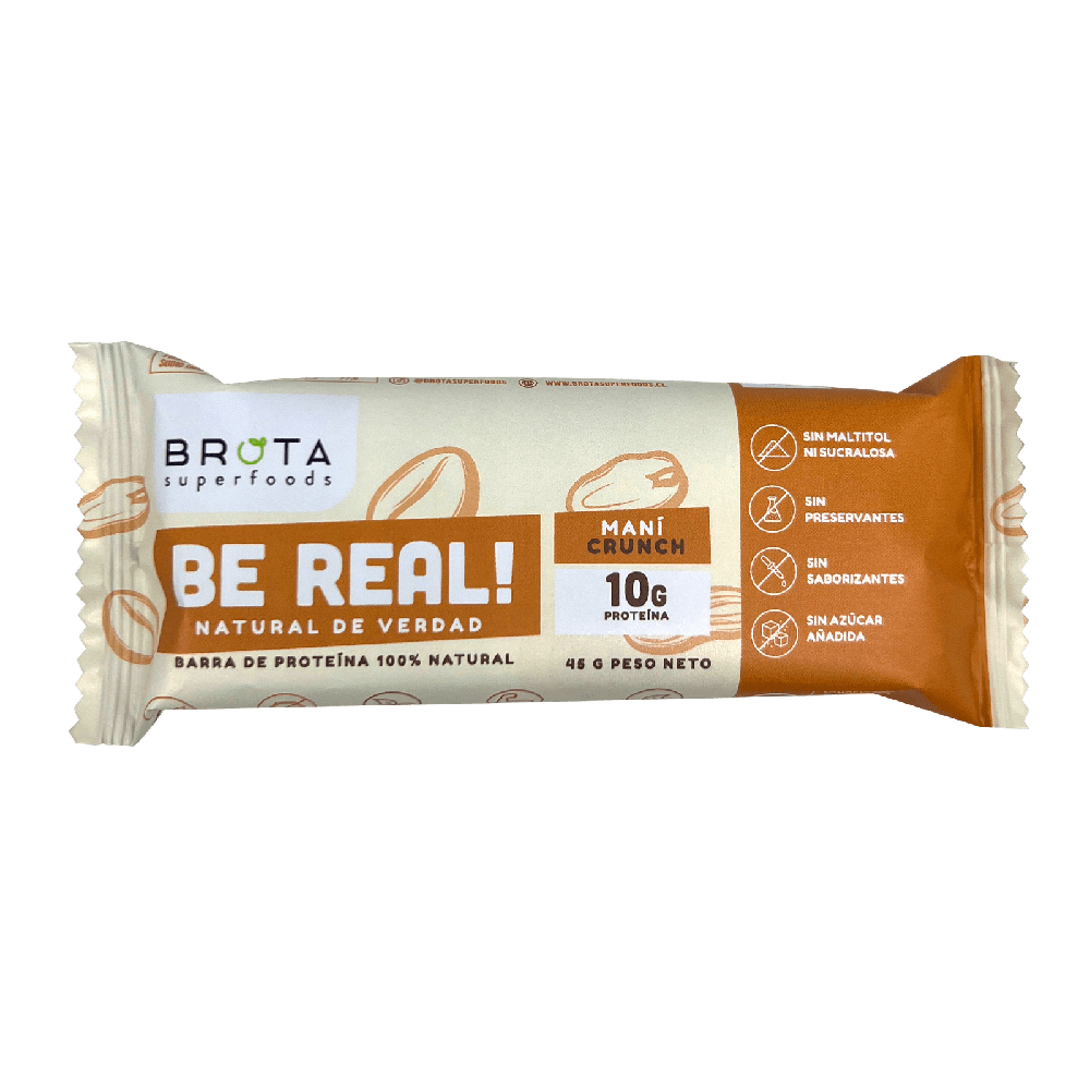 Barrita de proteína BE REAL Maní Crunch 45 g !